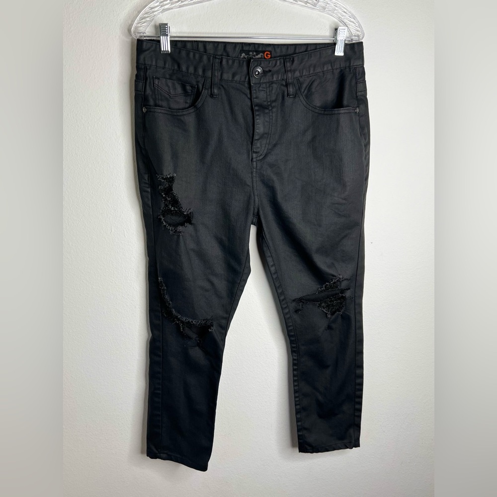 G By Guess Modern Skinny Fit Jeans Mens Size 32X32 Black (33X24 Distressed
